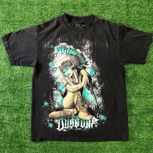 Dyse One Mens Black Graphic T Shirt Native Warrior Print Size Medium